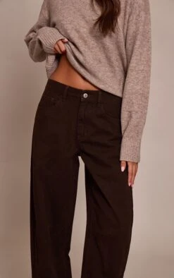 Chocolate Seam Detail Low Rise Barrel Jeans -Pretty Little Thing Shop 50fba0db8c15b7cde66e9f1efe110120e00d29d6 CNN9140 4 chocolate seam detail low rise barrel jeans