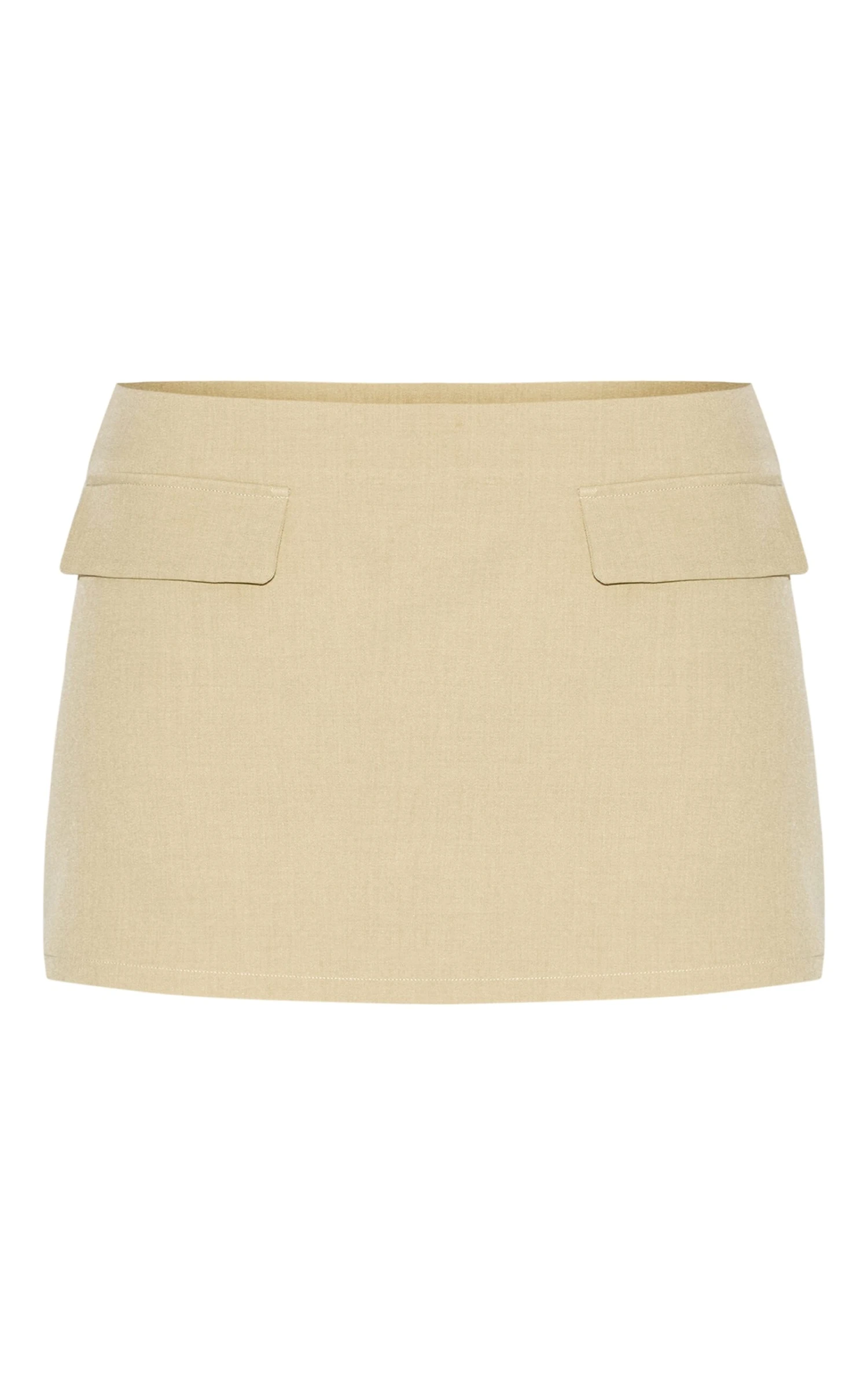 Prettylittlething Sage Green Pocket Detail Structured Tailored Woven Mini Skirt - Image 6