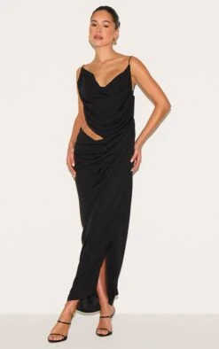 Prettylittlething Black Chiffon Drape Cut Out Midaxi Dress -Pretty Little Thing Shop 51d37b4d10f37dcb709fca2ca892d3fa5087fdf3 CNM1591 3 black chiffon drape cut out maxi dress