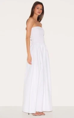 Prettylittlething White Bandeau Shirred Detail Maxi Dress -Pretty Little Thing Shop 525861840e7d84f000705d006cf0351ff1b459f3 CNM3613 3 white bandeau shirred detail maxi dress