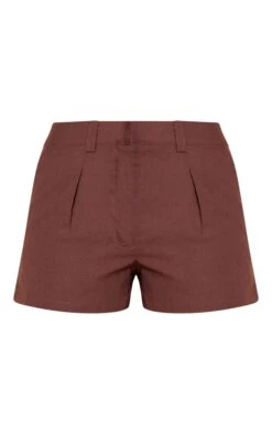 Prettylittlething Dark Brown Textured Tailored Shorts -Pretty Little Thing Shop 52865efedb4f4803121978e825de114456b21d1a CNO3501 6 dark brown textured tailored shorts