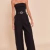 Prettylittlething Black Woven Bandeau Belted Wide Leg Jumpsuit -Pretty Little Thing Shop 5289a8bb23702de38e64f5d1cb62d45e49d2e5de CNO4736 1 black woven bandeau belted wide leg jumpsuit
