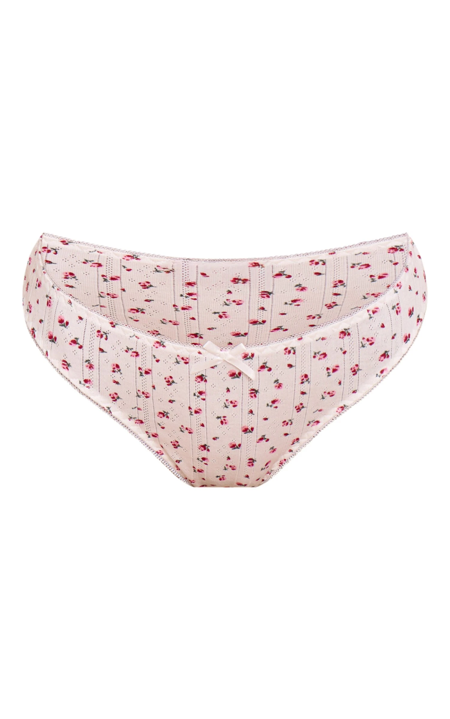 White Ditsy Pointelle Brazilian Panties 5 White Ditsy Pointelle Brazilian Panties - Image 5