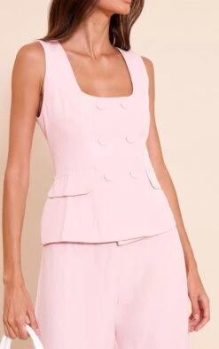 Pink Woven Button Detail Wide Leg Jumpsuit -Pretty Little Thing Shop 52b7f0bc0f32285e88e9c01f887bd0f44d320a8b CNO0487 4 pink woven button detail wide leg jumpsuit