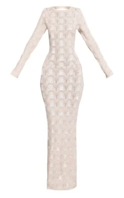 Cream Long Sleeve Backless Knitted Maxi Dress -Pretty Little Thing Shop 535c34908ef7d5e2f85ce1a36035238bd9735c78 CNO0187 5 cream long sleeve backless maxi dress