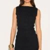 Prettylittlething Black Boat Neck Shirred Bodycon Dress -Pretty Little Thing Shop 547e69aeb055f62671fd0093946444c1673456db CNM3570 1 black boat neck shirred bodycon dress