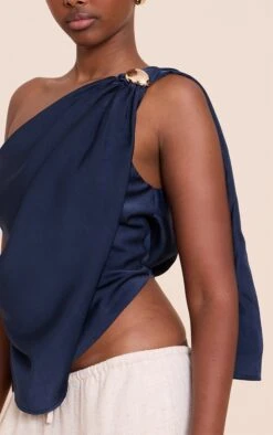 Prettylittlething Navy Satin Drape Trim Detail Top -Pretty Little Thing Shop 5496dec3ed8c6df8bc07a35052c8f45c5ebd42cb CNN2387 4 navy satin drape trim detail top