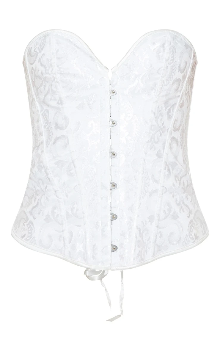 Prettylittlething White Front Ribbon Hook & Eye Corset Set 5 Prettylittlething White Front Ribbon Hook & Eye Corset Set - Image 5