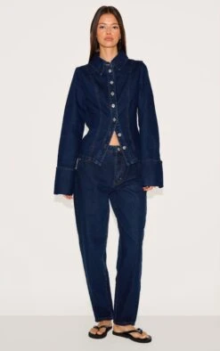 Prettylittlething Indigo High Waist Mom Jeans