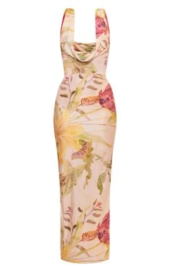 Prettylittlething Cream Floral Print Plisse Cowl Plunge Maxi Dress -Pretty Little Thing Shop 55a490e5daecf54538fc8f22486ab88d74073660 cni4728 5