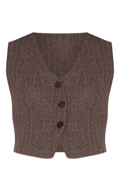 Prettylittlething Chocolate Distressed Textured Rib Boxy -Pretty Little Thing Shop 56a8aea797e01aad0171d2a5cda43ebe70d386e5 CNM8612 5 chocolate distressed textured rib boxy