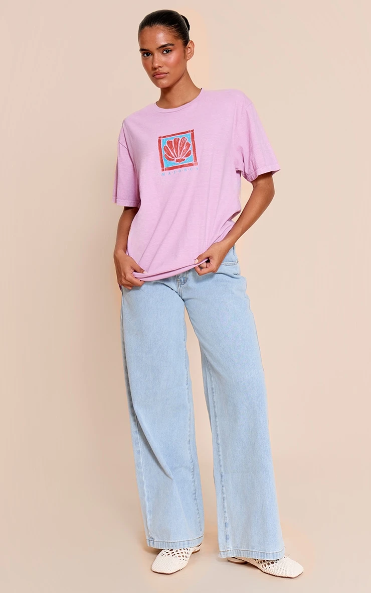 Baby Pink Majorca Shell Graphic Oversized T-shirt 3 Baby Pink Majorca Shell Graphic Oversized T-shirt - Image 3