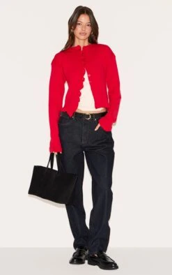 Prettylittlething Red Knit Ruffle Detail Cardigan -Pretty Little Thing Shop 56ae5f6e9ffb8bcd0d8069a73c662043cd271aa5 CNM7660 3 red knit ruffle detail cardigan