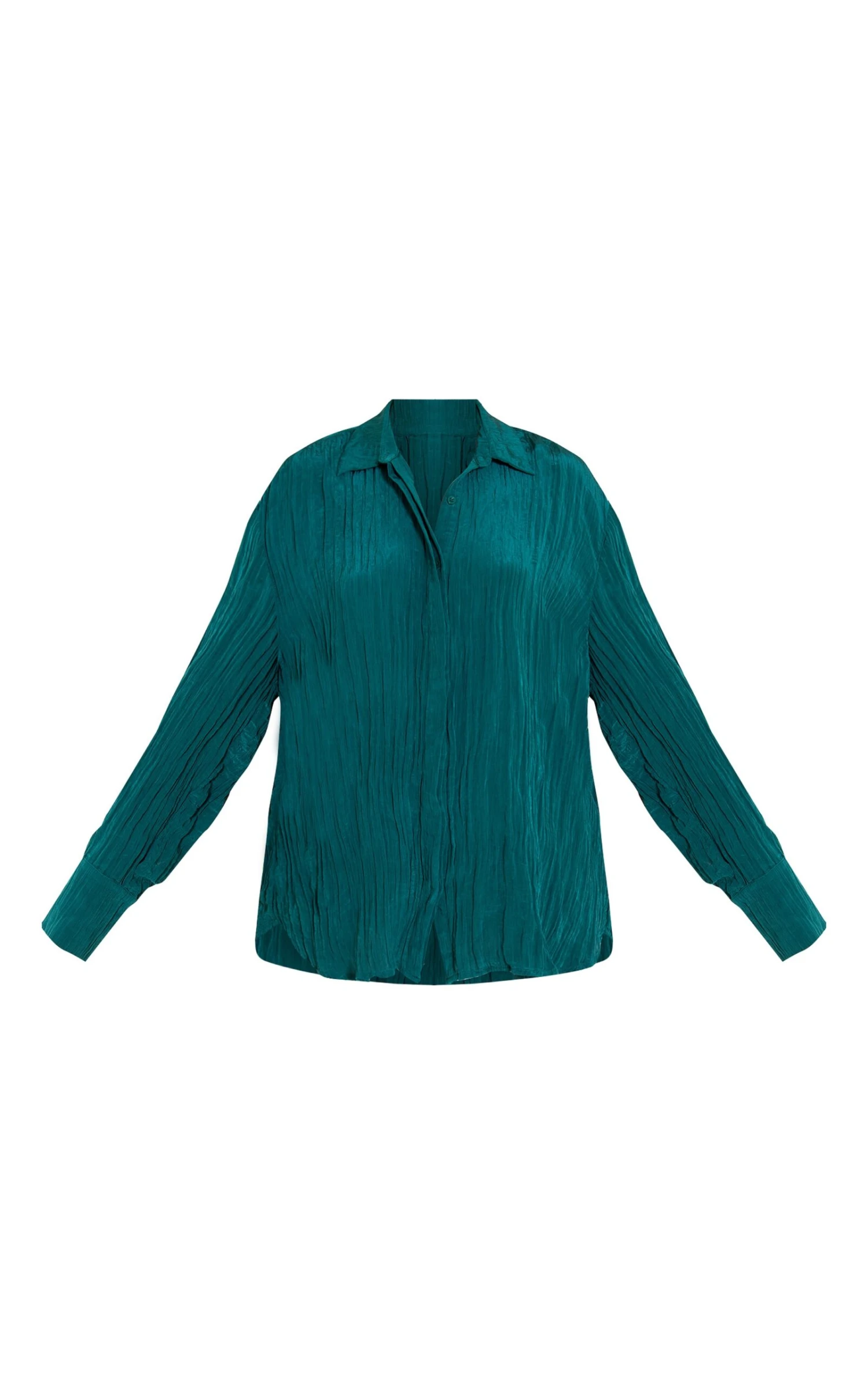 Prettylittlething Teal Textured Oversized Shirt 5 Prettylittlething Teal Textured Oversized Shirt - Image 5
