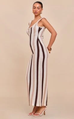 Prettylittlething Brown Striped Textured Scoop Neck Maxi Dress -Pretty Little Thing Shop 576dad2392cbed34dd8512b373d84714770d331c CNM8741 3 brown striped textured scoop neck maxi dress