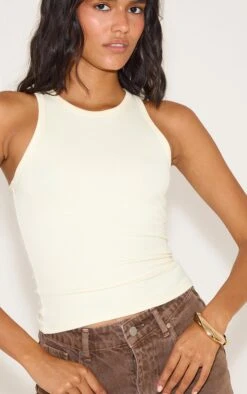 Prettylittlething Almond Soft Rib Racer Neck Vest Top -Pretty Little Thing Shop 57dacaae195c2ee5a3ccce120172757e893e4b38 CNN3426 4 almond soft rib racer neck vest top