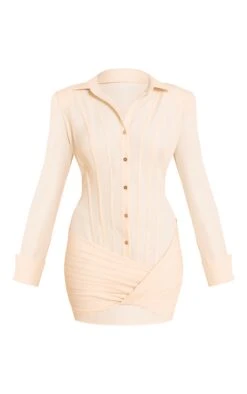 Prettylittlething Butter Cream Structured Woven Wrap Shirt Dress -Pretty Little Thing Shop 58fd8178a51944fb80483a092860c33575f6a822 CNN1151 5 butter cream structured woven wrap shirt dress