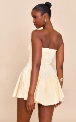 Prettylittlething Butter Yellow Woven Bandeau Dropped Waist Romper -Pretty Little Thing Shop 59028fe8956c5741417575cd947f1c723f49bd34 CNM7307 2 butter yellow woven bandeau dropped waist playsuit