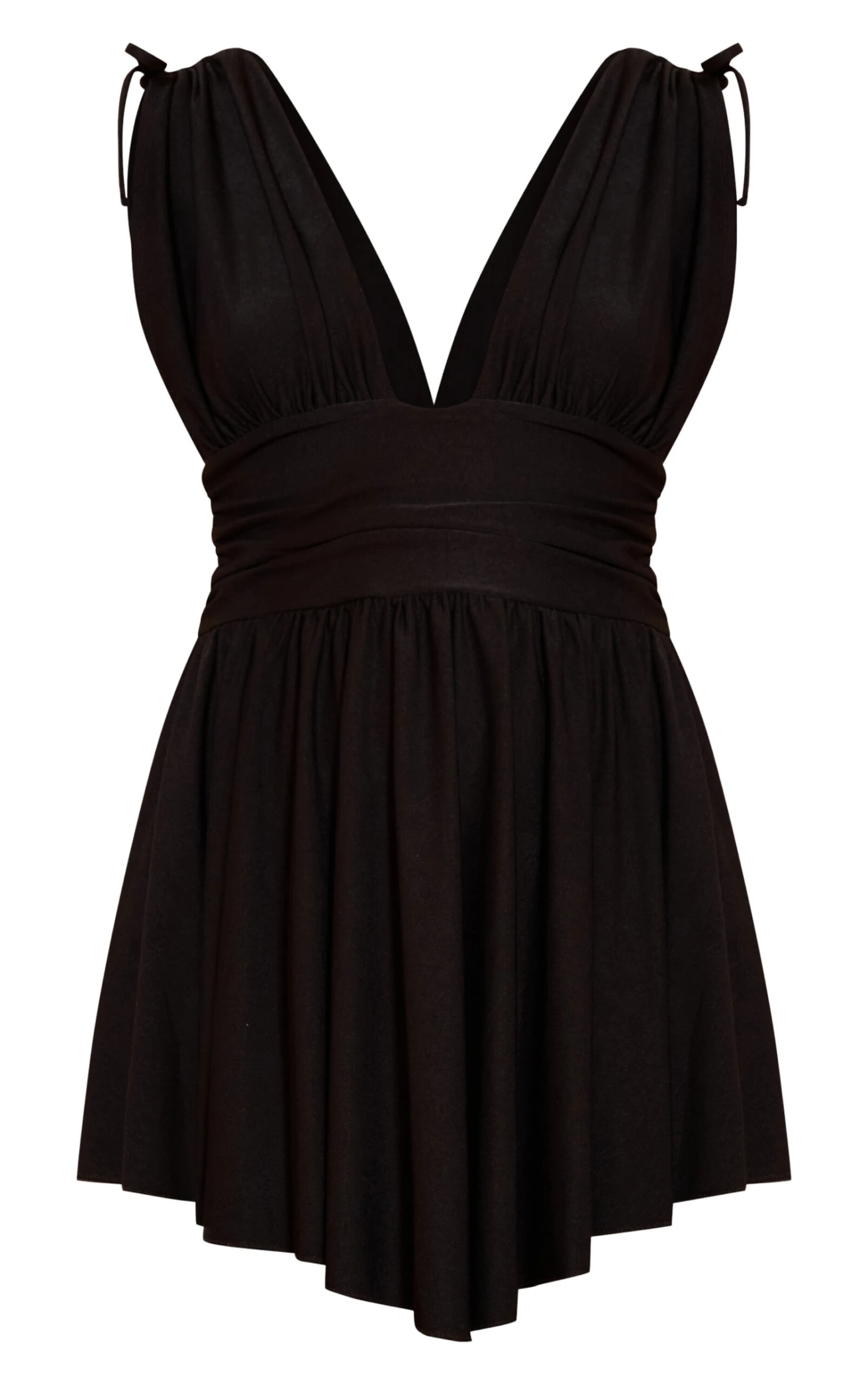 Black Jersey Plunge Neck Shift Dress 5 Black Jersey Plunge Neck Shift Dress - Image 5
