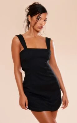 Prettylittlething Black Twill Cut Out Bow Shift Dress -Pretty Little Thing Shop 5924730e0634048283ae7f835ad1d428e632e51f CNG8806 3 black twill cut out bow shift dress