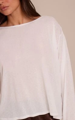 Prettylittlething White Oversized Burnout Mesh Long Sleeve Top -Pretty Little Thing Shop 599eecafb3067f6e02a3cf70d75c50d27233f17f CNO7484 4 white oversized burnout mesh long sleeve top