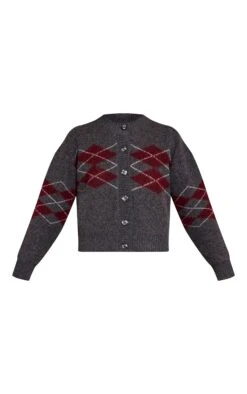Grey Argyle Button Through Cardigan -Pretty Little Thing Shop 5b4f56ce25b6faa2faf93461090577aa943dcbc3 CNN9447 5 grey argyle button through cardigan