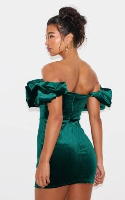 Prettylittlething Emerald Green Velvet Bardot Ruffle Bodycon Dress -Pretty Little Thing Shop 5c6193540a00ea155d99c01df1d6827fdb515e31 cnc2287 2