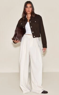 Prettylittlething Chocolate Slim Fit Denim Jacket -Pretty Little Thing Shop 5c9bece16f722bb5b604587ac8091032acd41984 CNN4287 3 chocolate slim fit denim jacket