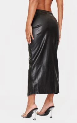 Prettylittlething Black Faux Leather Twist Detail Front Midi Skirt -Pretty Little Thing Shop 5cadf369b67a23e8be7b382657b867c055b3424c cmt6329 3
