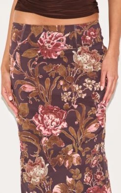 Prettylittlething Brown Floral Print Chiffon Maxi Skirt -Pretty Little Thing Shop 5cefd6c4805cae003a8a962f65efaed9d3406d73 CNL9340 4 brown floral print chiffon maxi skirt