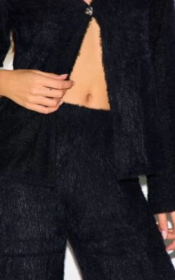 Prettylittlething Black Textured Wide Leg Low Rise Pants -Pretty Little Thing Shop 5da7b75e4a62757b5400152efd8c54569fb20e63 CNM2120 4 black textured wide leg low rise trousers