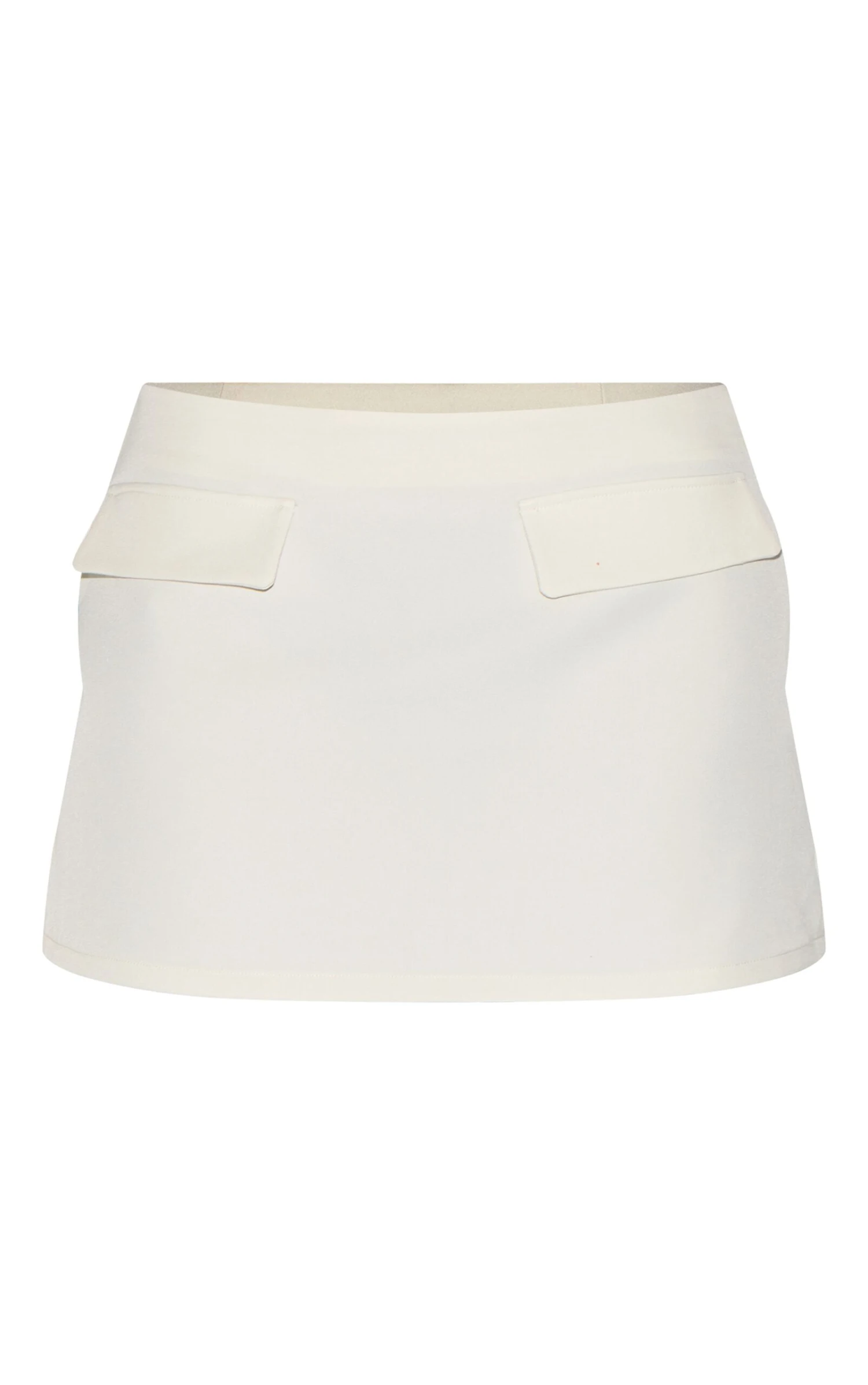 Prettylittlething Cream Pocket Detail Structured Tailored Woven Mini Skirt - Image 6