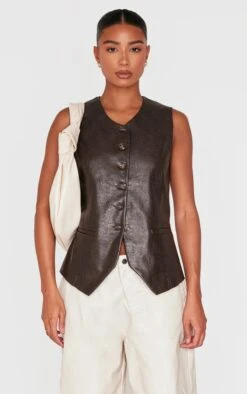 Prettylittlething Brown Faux Leather Long Line Button Up Vest 7 Prettylittlething Brown Faux Leather Long Line Button Up Vest -Pretty Little Thing Shop 5de27dac569abb530d8cc0a54e2ffc52dc1434c8 cnk7330 3