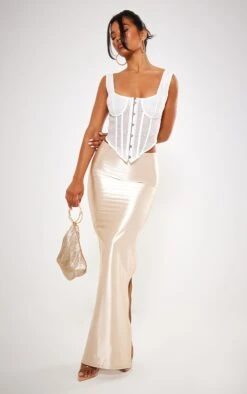 Prettylittlething Champagne Stretch Satin Split Side Maxi Skirt -Pretty Little Thing Shop 5df61aa3094f3b08d3833c45a6b747ca756d5c2f cnf3371 1