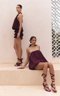 Prettylittlething Dark Plum Chiffon Ruched Mini Skirt -Pretty Little Thing Shop 5df64df078281c6c7e22909e565a7cf27ae20139 CNM5888 5 dark plum chiffon ruched mini skirt