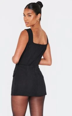 Prettylittlething Black Woven Pocket Detail Sleeveless Skort Romper -Pretty Little Thing Shop 5e17d5bb945629d966d83c2daf7d1b95f3fc5538 cnl0496 2