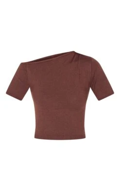 Prettylittlething Chocolate Basic Knit Asymmetric Neckline Top -Pretty Little Thing Shop 5e3ab65ef97f7bd497ba77448d7ed0c0889e3856 CNL6037 5 chocolate basic knit asymmetric neckline top
