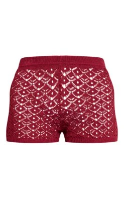 Wine Crochet Knit Mini Shorts -Pretty Little Thing Shop 5e4de5ad857eda39ab3e235165ea976efdb72640 CNO2529 6 wine crochet knit mini shorts