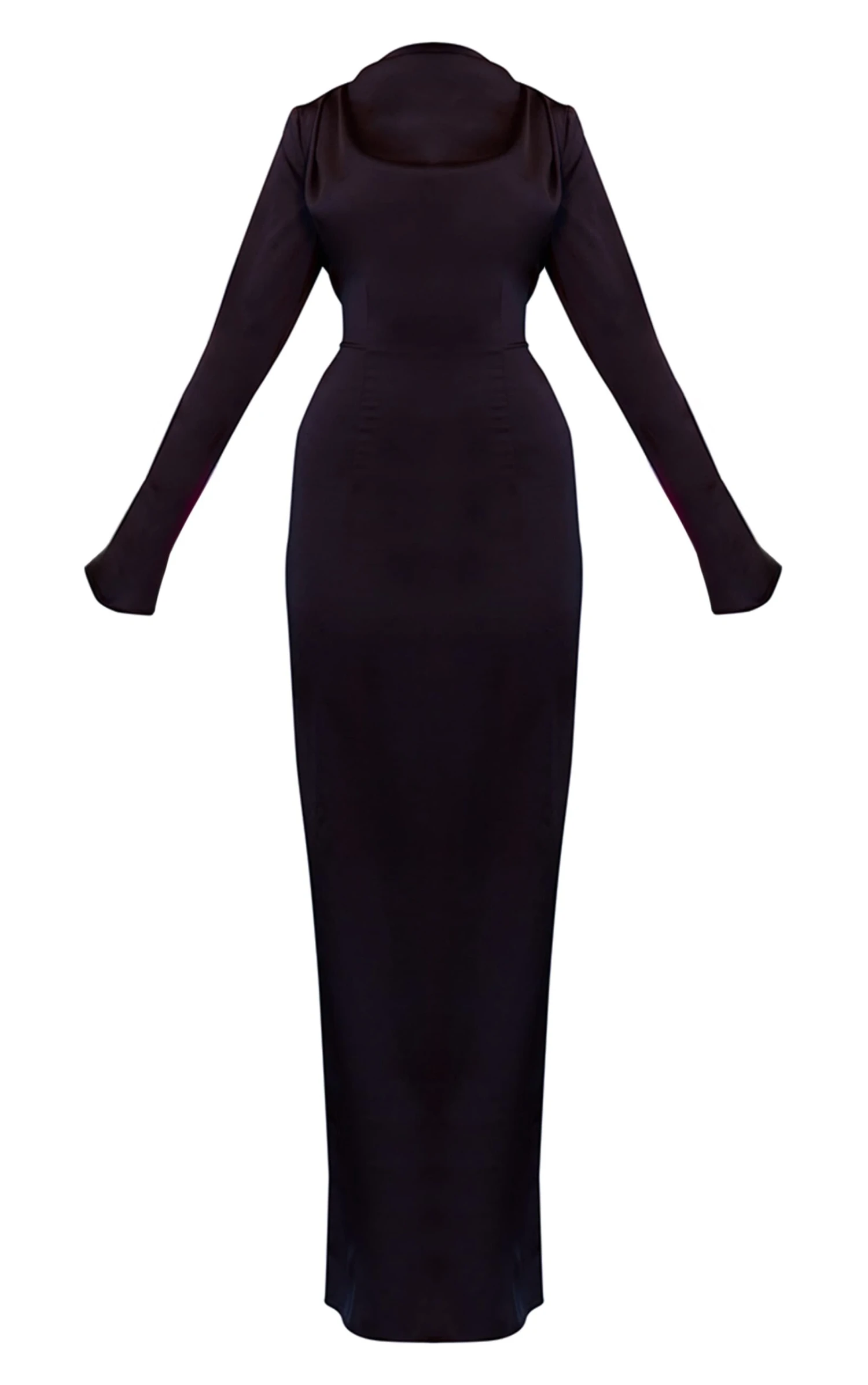 Prettylittlething PLT Label Navy Satin Cowl Back Maxi Dress 5 Prettylittlething PLT Label Navy Satin Cowl Back Maxi Dress - Image 5