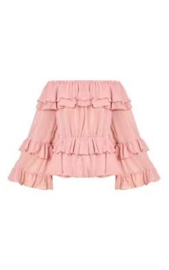 Prettylittlething Pale Pink Chiffon Tiered Ruffle Bardot Top -Pretty Little Thing Shop 5fd70ab56e636f56db03af1fff46d8d589b86159 CNN6803 5 pale pink chiffon tiered ruffle bardot top