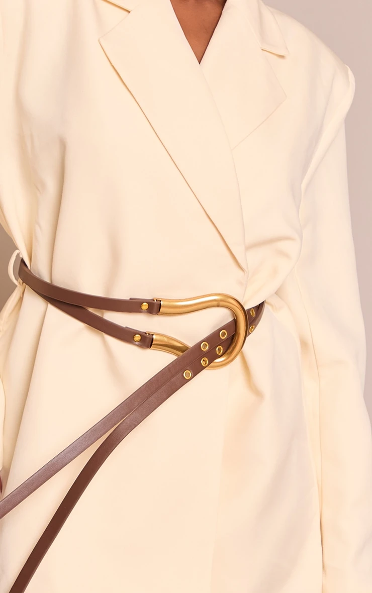 Cream Woven Belt Blazer Dress 4 Cream Woven Belt Blazer Dress - Image 4