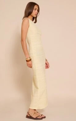 Butter Yellow Textured Boat Neck Maxi Dress -Pretty Little Thing Shop 6016bd7b339c9e0b1b23f08072af1701102be5e9 CNO2616 3 butter yellow textured boat neck maxi dress