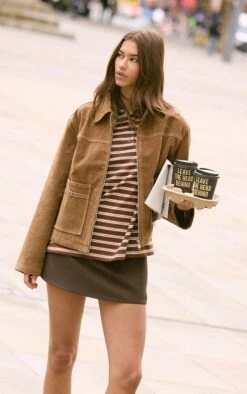 Prettylittlething Tan Pocket Detail Faux Suede Jacket -Pretty Little Thing Shop 603069607802a32912dd5c4b7abe196b739b179e CNN8415 3 tan pocket detail faux suede jacket