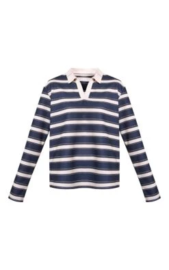 Prettylittlething Navy Stripe Cotton Polo Rugby Top -Pretty Little Thing Shop 6071d19e51b2f7342d53ffb6d447bf511682d35e CNO9870 5 navy stripe cotton polo rugby top