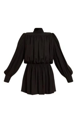 Black Structured Chiffon Long Sleeve Shift Dress -Pretty Little Thing Shop 609680fc25befb012d24a3b4778f42979ec4d080 CNO1458 5 black structured chiffon long sleeve shift dress