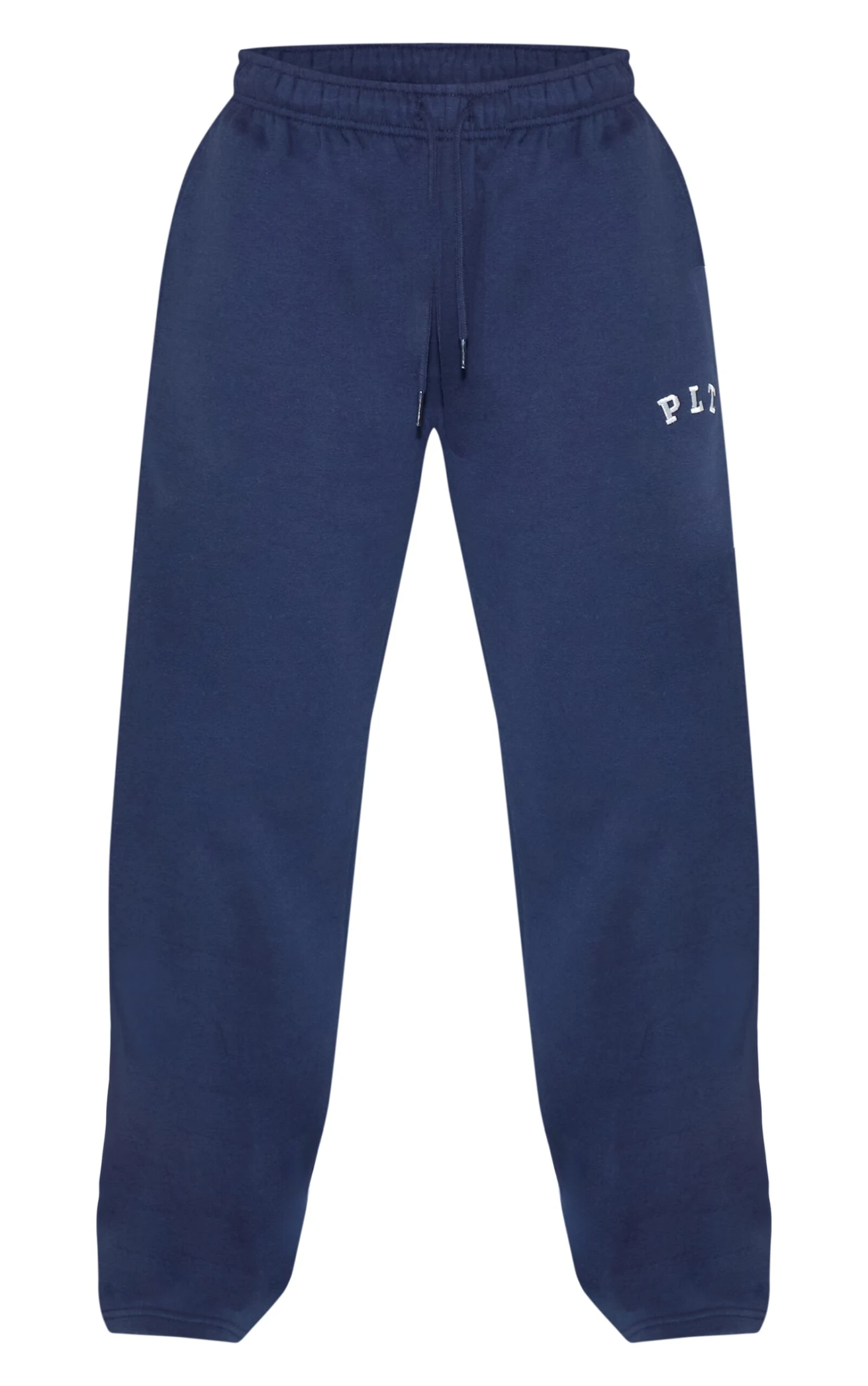 PRETTYLITTLETHING Navy Logo Oversize Wide Leg Sweatpants - Image 5