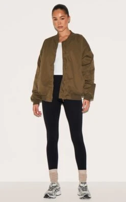 Prettylittlething Khaki Classic Oversized Bomber Jacket -Pretty Little Thing Shop 610686adcbdb7b08c5073d6406a222db25e9e0cb CNL4138 3 khaki classic oversized bomber jacket
