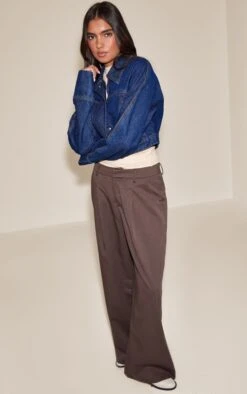 Indigo Concealed Placket Denim Jacket -Pretty Little Thing Shop 6153a62a11dfce2d73d2d11a1d3d9f17c5f400ad CNO2645 3 indigo concealed placket denim jacket