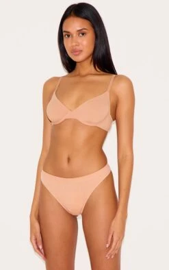 Prettylittlething Dark Nude Non Cupped Underwired Bra