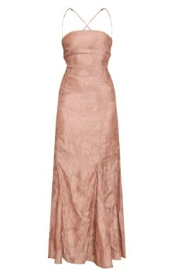 Prettylittlething Taupe Textured Lace Up Back Maxi Dress -Pretty Little Thing Shop 618d38d7715d5f335b7fe3eb6c020837389c6606 CNO3771 5 taupe textured lace up back maxi dress
